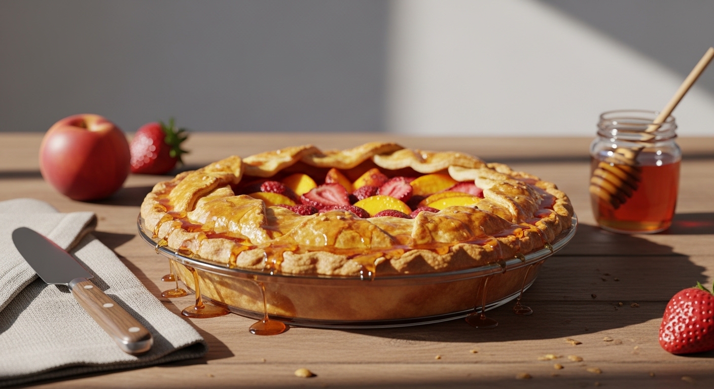honey strawberry peach pie recipe