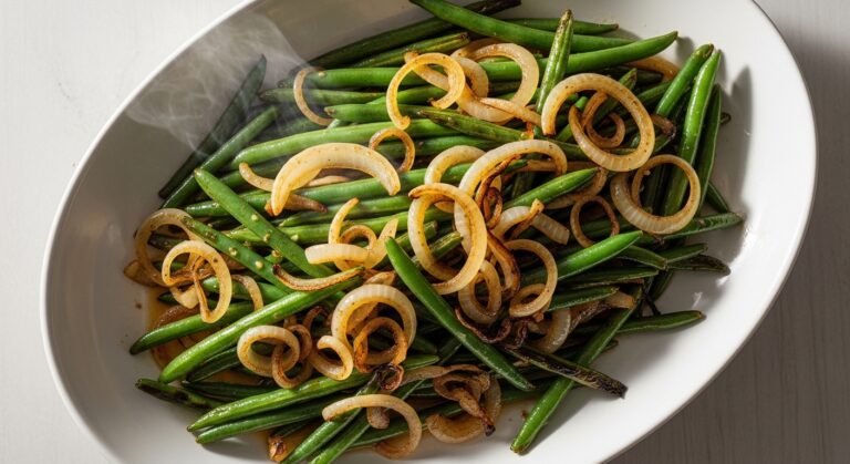 roasted green beans with caramelized onions recipe