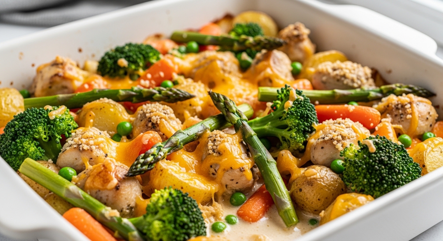 spring veggie loaded chicken potato casserole recipe